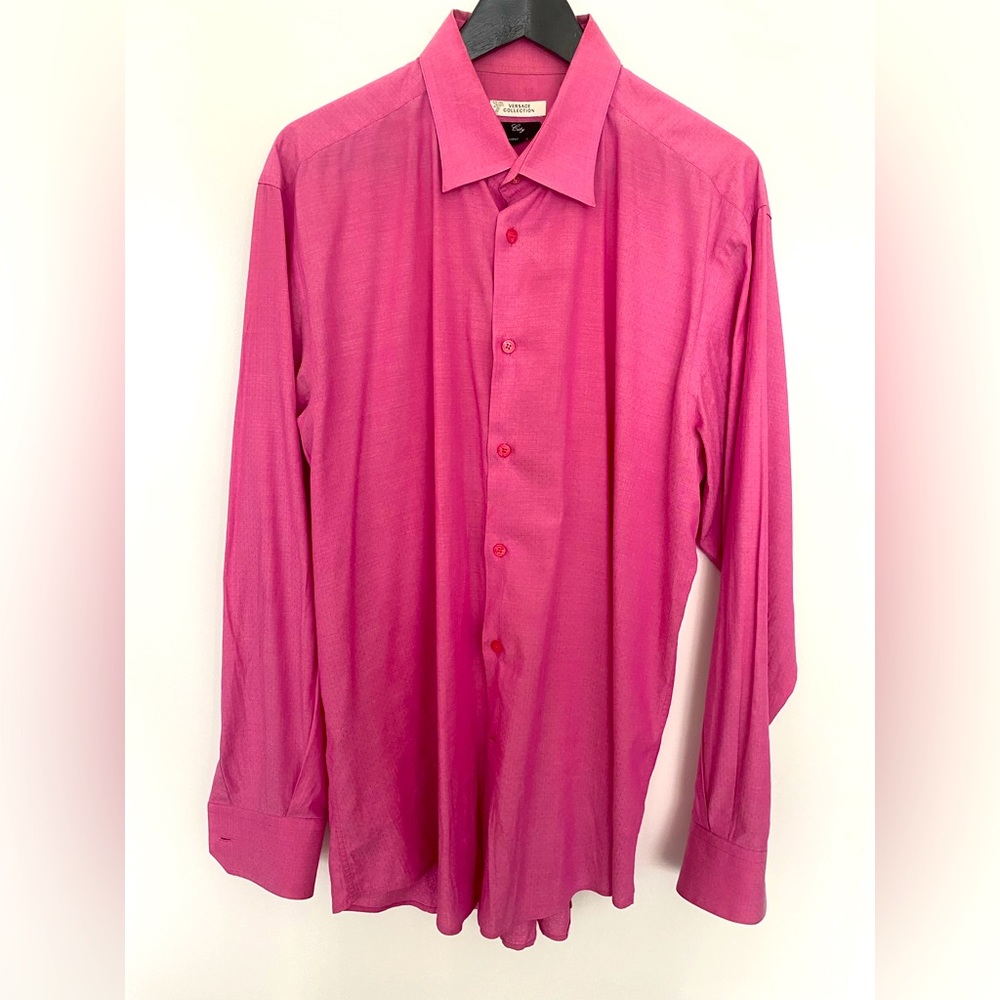 Versace men’s dress shirt. Pink. 100% cotton.
